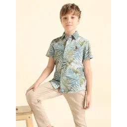 U.S. Polo Assn. Boys Green Regular Fit Shirts-picture-36