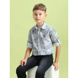 U.S. Polo Assn. Boys Grey Cotton Printed Shirt-picture-11