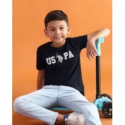 u.s. polo assn. Boys Logo Print Regular Fit Round-Neck T-Shirt-picture-31