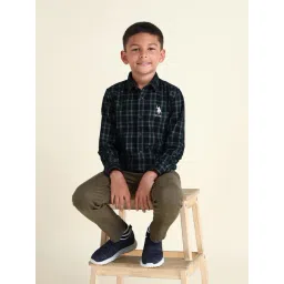 U.S. Polo Assn. Boys Navy Cotton Chequered Shirt-picture-21