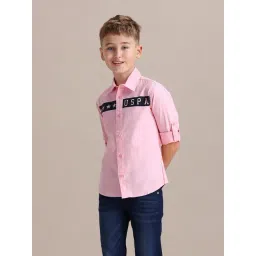 U.S. Polo Assn. Boys Pink Cotton Printed Shirt-picture-10