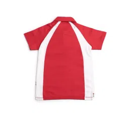 U.S. Polo Assn. Boys Red Cotton Color Block Polo T-Shirt image 4
