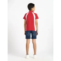 U.S. Polo Assn. Boys Red Cotton Color Block Polo T-Shirt image 2