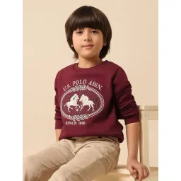 U.S. Polo Assn. Boys Red Cotton Embroidery Sweatshirt-picture-33