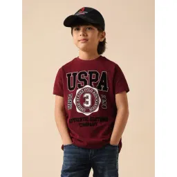 U.S. Polo Assn. Boys Red Cotton Printed T-Shirt-picture-45