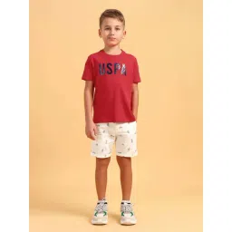 U.S. Polo Assn. Boys Red Cotton Printed T-shirts-picture-10