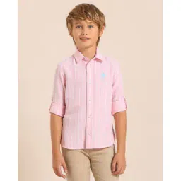 u.s. polo assn. Boys Striped Regular Fit Shirt with Spread Collar-picture-53