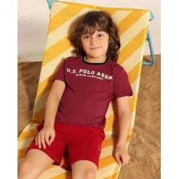 u.s. polo assn. Boys Typographic Print Regular Fit Crew-Neck T-Shirt-picture-17