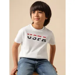 U.S. Polo Assn. Boys White Cotton Printed T-Shirt-picture-29