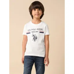 U.S. Polo Assn. Boys White Cotton Printed T-Shirt-picture-44