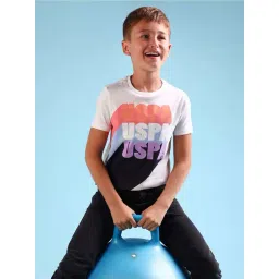 U.S. Polo Assn. Boys White Cotton Printed T-shirts-picture-39