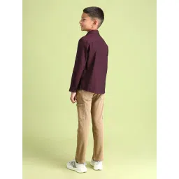 U.S. Polo Assn. Boys Wine Cotton Textured Shirt image 2