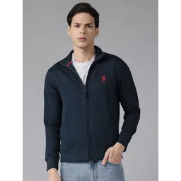 U.S. Polo Assn. Brand Logo Applique Detail Hooded Fleece Front-Open Sweatshirt-picture-18