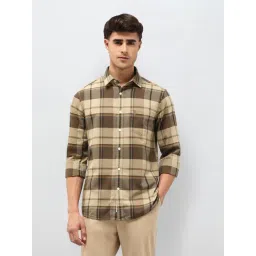 U.S. Polo Assn. Brown Cotton Regular Fit Checks Shirt-picture-17