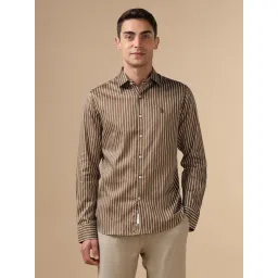 U.S. Polo Assn. Brown Cotton Regular Fit Striped Shirt-picture-28