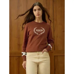 U.S. Polo Assn. Brown Cotton Relaxed Fit Logo Printed Sweater-picture-48