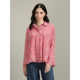U.S. Polo Assn. Coral Floral Print Shirt-picture-14