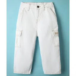 US Polo Assn Cotton Knit Full Length Solid Coloured Jeans-White-picture-22