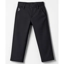 US Polo Assn Cotton Woven Full Length Solid Colour Trouser Pant - Black-picture-16