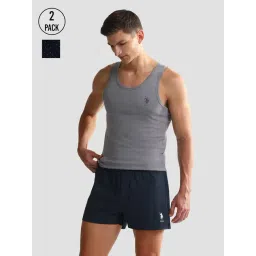 U.S. Polo Assn. Dark Blue Regular Fit Printed Lounge Shorts - Pack of 2-picture-32