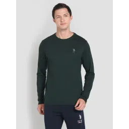 U.S. Polo Assn. Dark Green Regular Fit Cotton Lounge T-Shirt-picture-38