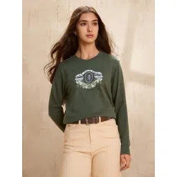 U.S. Polo Assn. Dark Olive Cotton Regular Fit Printed Sweatshirt-picture-42