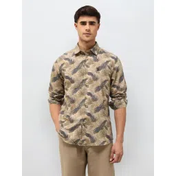 U.S. Polo Assn. Denim Co. Beige Cotton Regular Fit Printed Shirt-picture-27