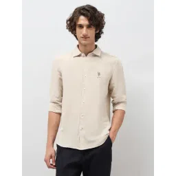 U.S. Polo Assn. Denim Co. Beige Cotton Regular Fit Shirt-picture-35