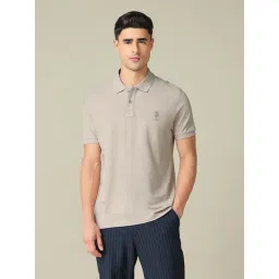 U.S. Polo Assn. Denim Co. Beige Cotton Slim Fit Printed Polo T-Shirt-picture-37