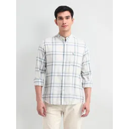 U.S. Polo Assn. Denim Co. Beige Slim Fit Checks Shirt-picture-16