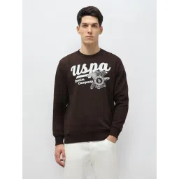 U.S. Polo Assn. Denim Co. Brown Cotton Regular Fit Graphic Sweatshirt-picture-20