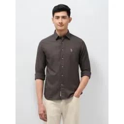 U.S. Polo Assn. Denim Co. Brown Cotton Slim Fit Shirt-picture-37
