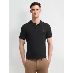 U.S. Polo Assn. Denim Co. Dark Grey Cotton Slim Fit Polo T-Shirt-picture-14