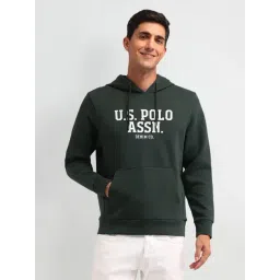 U.S. Polo Assn. Denim Co. Green Cotton Regular Fit Logo Printed Hooded Sweatshirt-picture-31