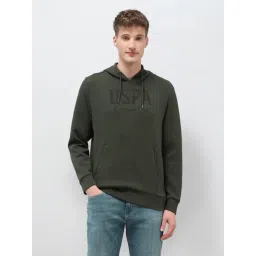 U.S. Polo Assn. Denim Co. Green Cotton Regular Fit Logo Printed Hoodie-picture-26