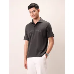 U.S. Polo Assn. Denim Co. Grey Cotton Slim Fit Printed Polo T-Shirt image 3