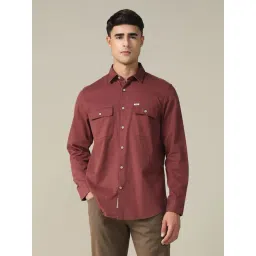 U.S. Polo Assn. Denim Co. Maroon Cotton Relaxed Fit Shirt-picture-35