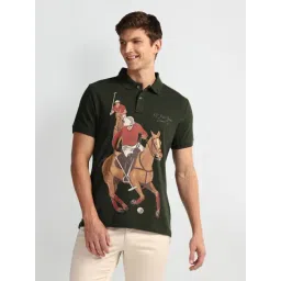 U.S. Polo Assn. Denim Co. Navy Cotton Slim Fit Printed Polo T-Shirt-picture-14