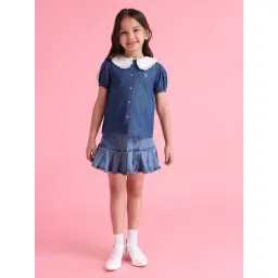 U.S. Polo Assn. Girls Blue Half Sleeves Peter Pan Collar Top-picture-33
