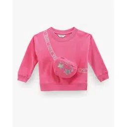 u.s. polo assn. Girls Brand Print Regular Fit Sweatshirt with Pouch Bag-picture-29