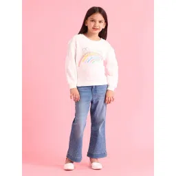 U.S. Polo Assn. Girls Cream Cotton Graphic Sweatshirt-picture-40