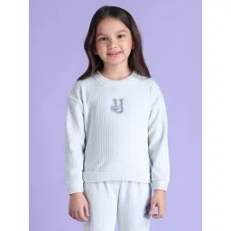 U.S. Polo Assn. Girls Light Blue Embellished Full Sleeves Sweatshirt-picture-33