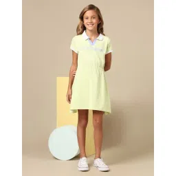 U.S. Polo Assn. Girls Light Green Solid Skater Dress-picture-10