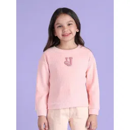 U.S. Polo Assn. Girls Light Pink Embellished Full Sleeves Sweatshirt-picture-27