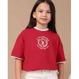u.s. polo assn. Girls Logo Print Relaxed Fit Crew-Neck T-Shirt-picture-47