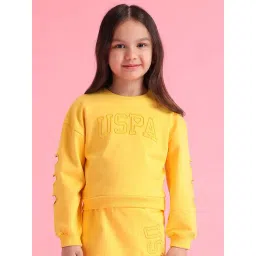 U.S. Polo Assn. Girls Yellow Printed Full Sleeves Sweatshirt-picture-36