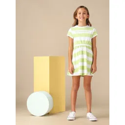 U.S. Polo Assn. Girls Yellow Striped Fit And Flare Dress-picture-14