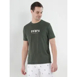 U.S. Polo Assn. Green Cotton Regular Fit Printed Lounge T-Shirt-picture-34
