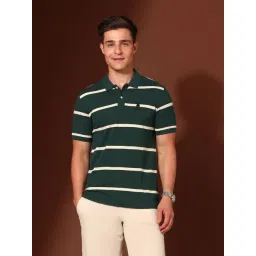 U.S. Polo Assn. Green Cotton Slim Fit Striped Polo T-Shirt-picture-10
