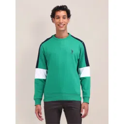 U.S. Polo Assn. Green Regular Fit Colour Block Sweatshirt-picture-43